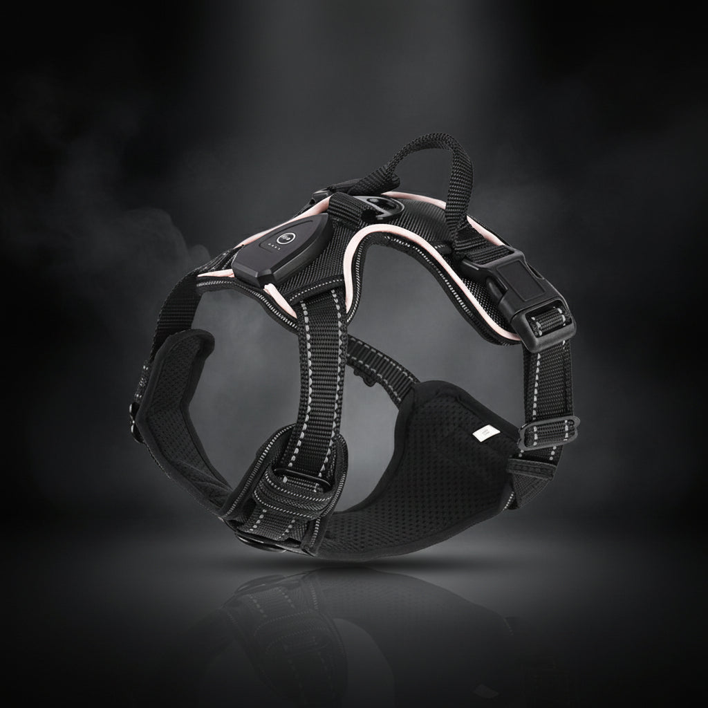 harnais chien led noir