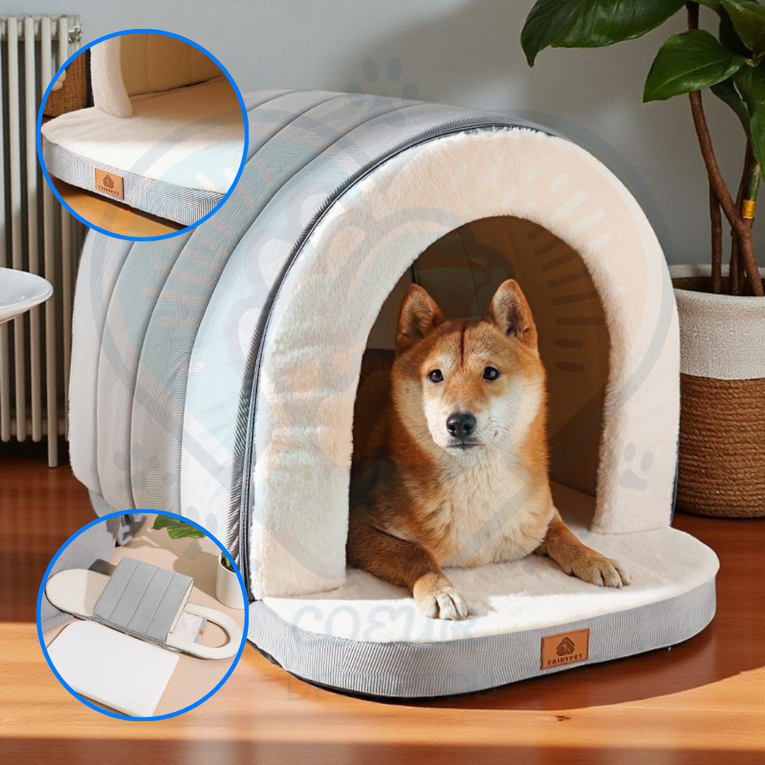 Maison grotte pour chien et chat douillette CaveNest™ 🐶🏡