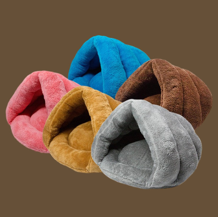 Winter Warm Triangle Cat Nest Slippers Pet Dog Kennel Cat Dog Mat Padded Sleeping Bag Yurt Nest Factory Direct