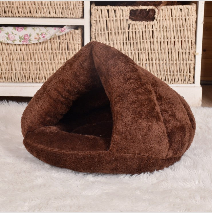 Winter Warm Triangle Cat Nest Slippers Pet Dog Kennel Cat Dog Mat Padded Sleeping Bag Yurt Nest Factory Direct
