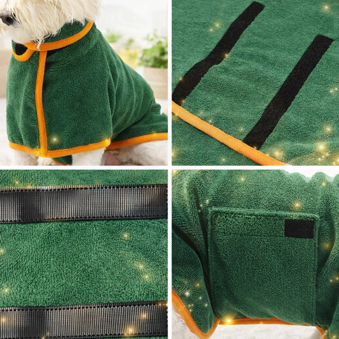 Peignoir pour chien absorbant DryNest™ – Séchage rapide après bain et pluie