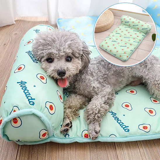 Tapis Rafraîchissant d’Été avec Coussin pour chien | ChillMate™ - Fraîcheur & Confort pour Chien et Chat