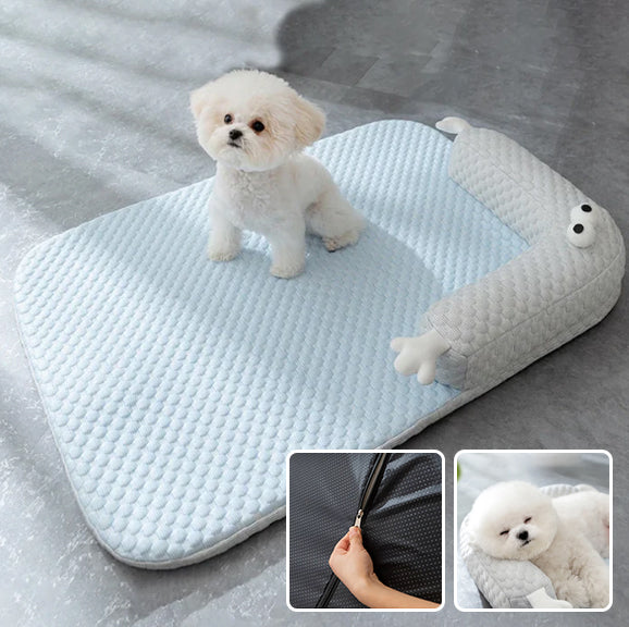 Tapis Rafraîchissant pour Chien avec Oreiller | FrostyPad™
