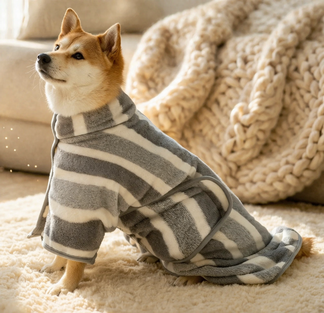 Peignoir absorbant pour chien séchage rapide | AquaCocoon™
