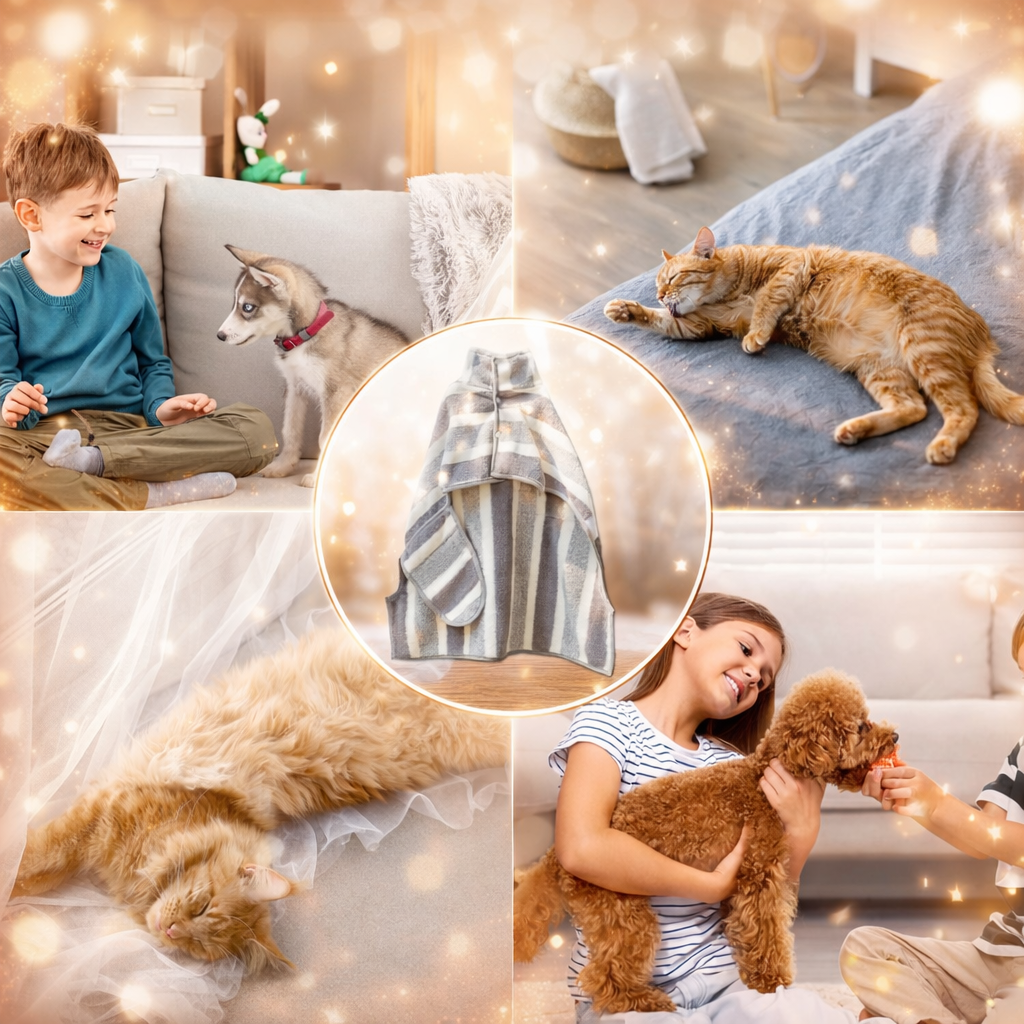 Peignoir absorbant pour chien séchage rapide | AquaCocoon™