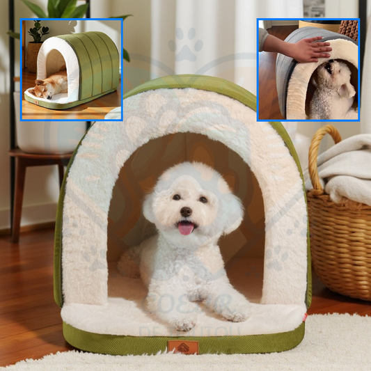 Maison grotte pour chien et chat douillette CaveNest™ 🐶🏡