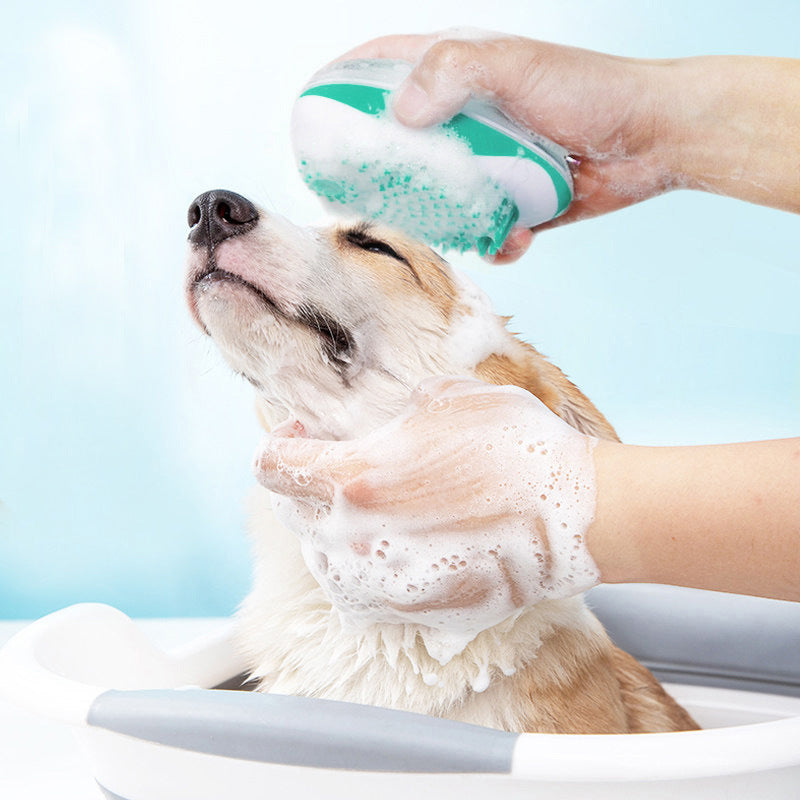 [Towang Pet_Mouse Bath Brush] Pet Massage Brush Press Water Outlet Cat And Dog Bath Brush Wholesale