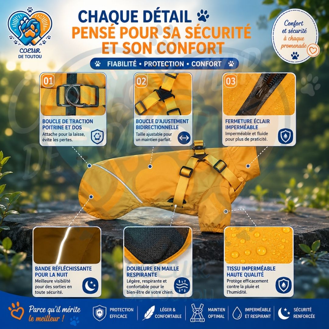 imperméable pour chien avec harnais