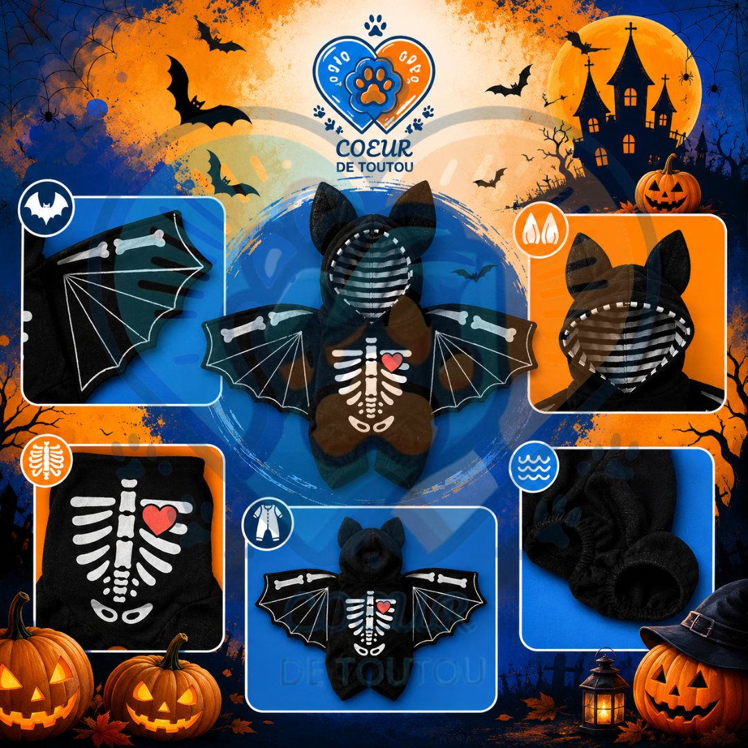 déguisement chauve souris halloween pour chien