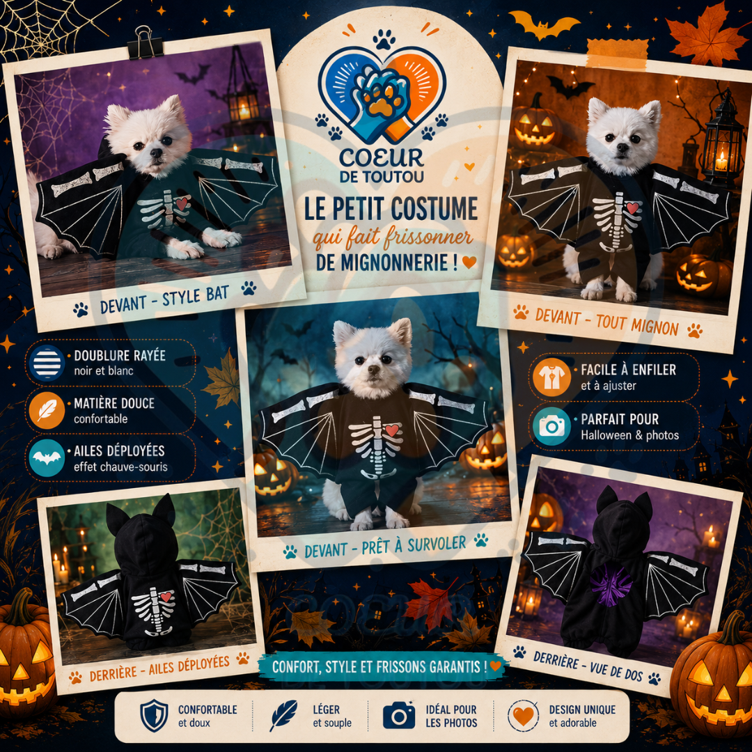 déguisement chauve souris halloween pour chien