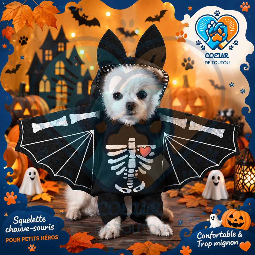 déguisement chauve souris halloween pour chien