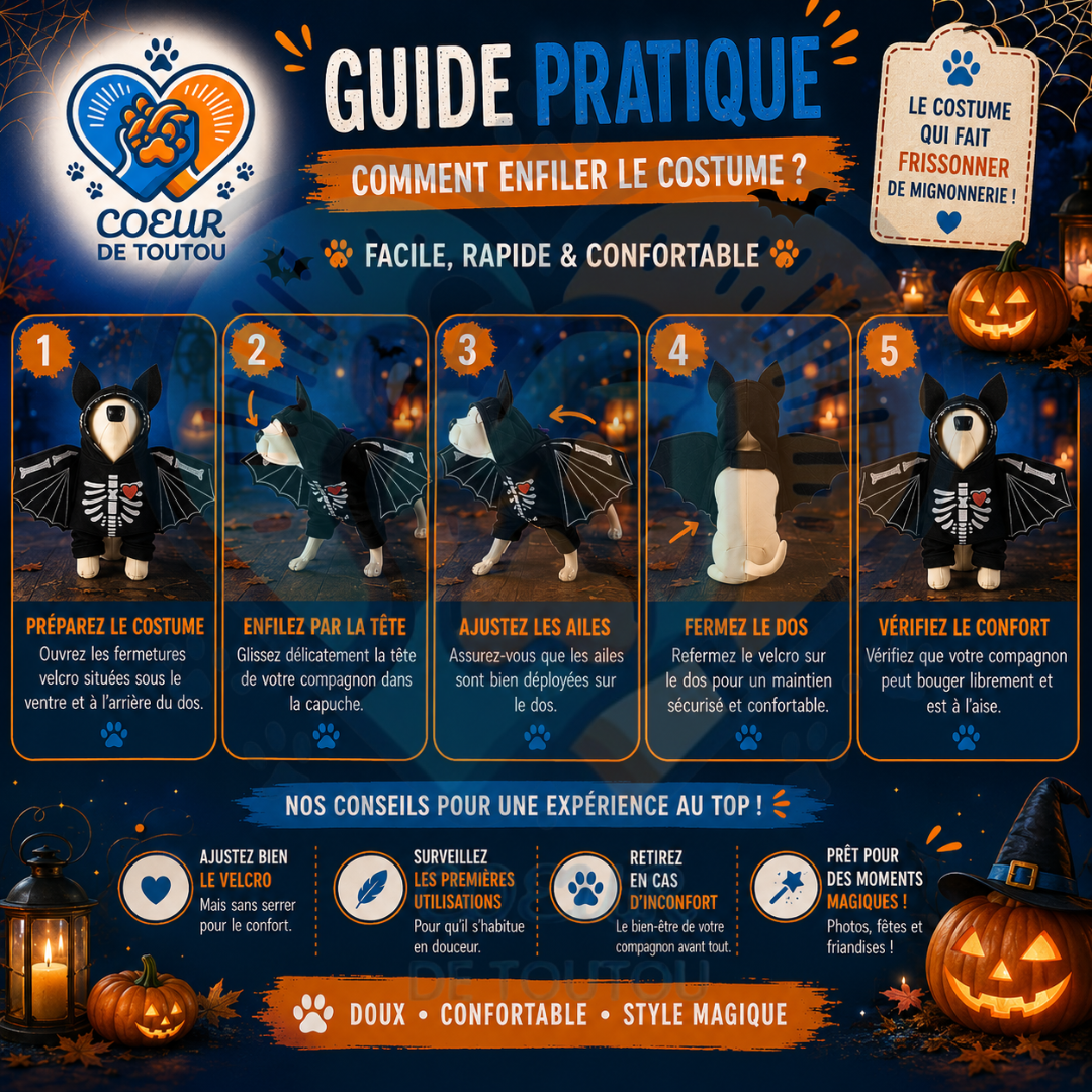 déguisement chauve souris halloween pour chien