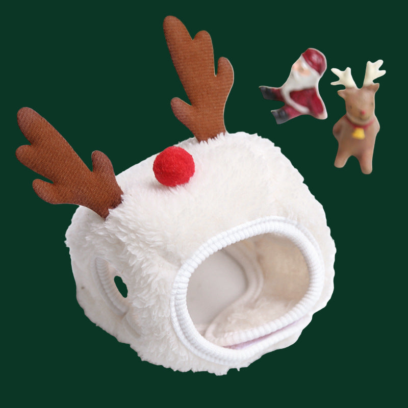 bonnet pour chien blanc rennes noel