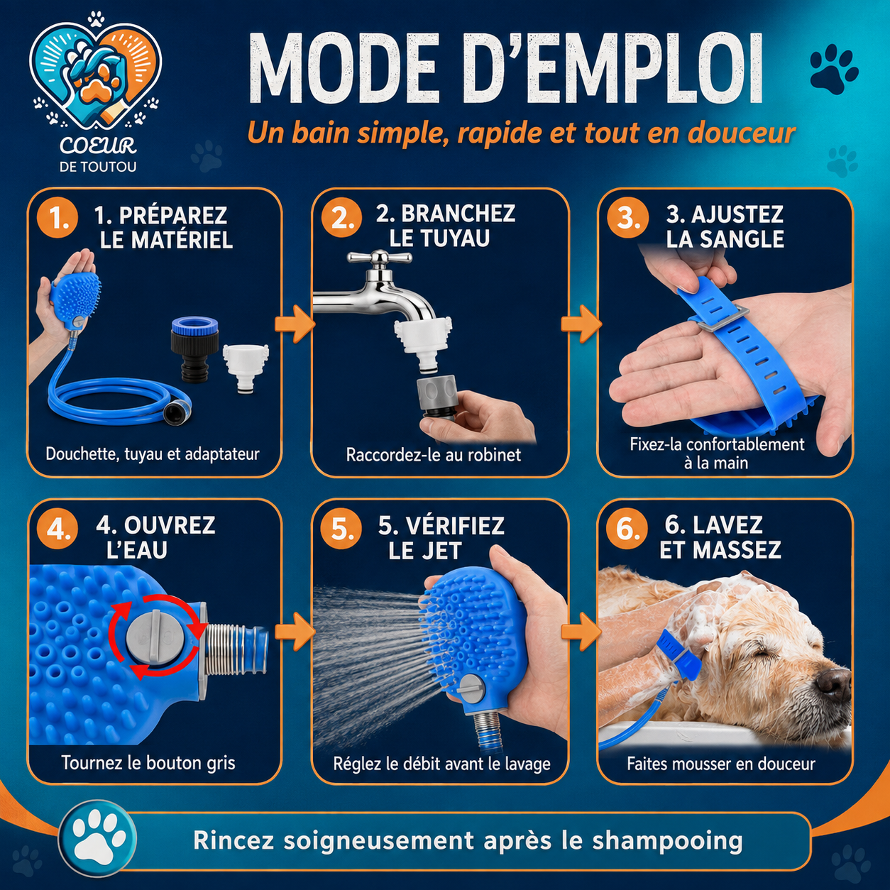 douchette chien tuyau