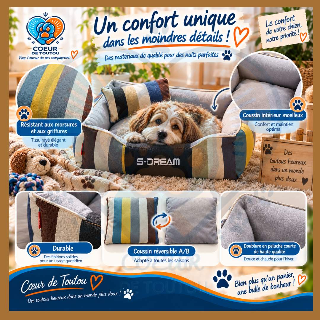 Canapé pour chien chic et déhoussable | Canapé Cabotin™