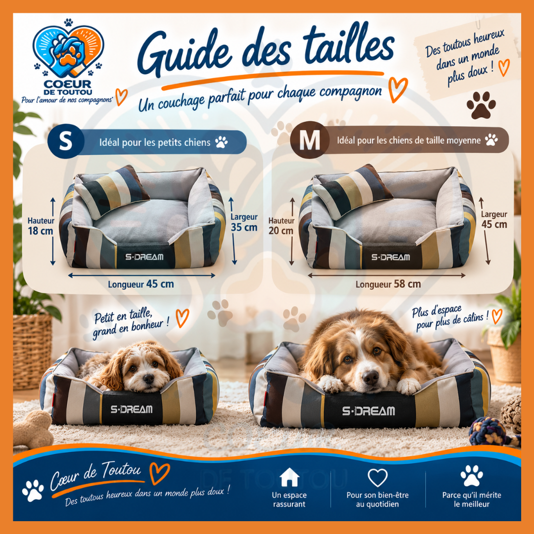 Canapé pour chien chic et déhoussable | Canapé Cabotin™