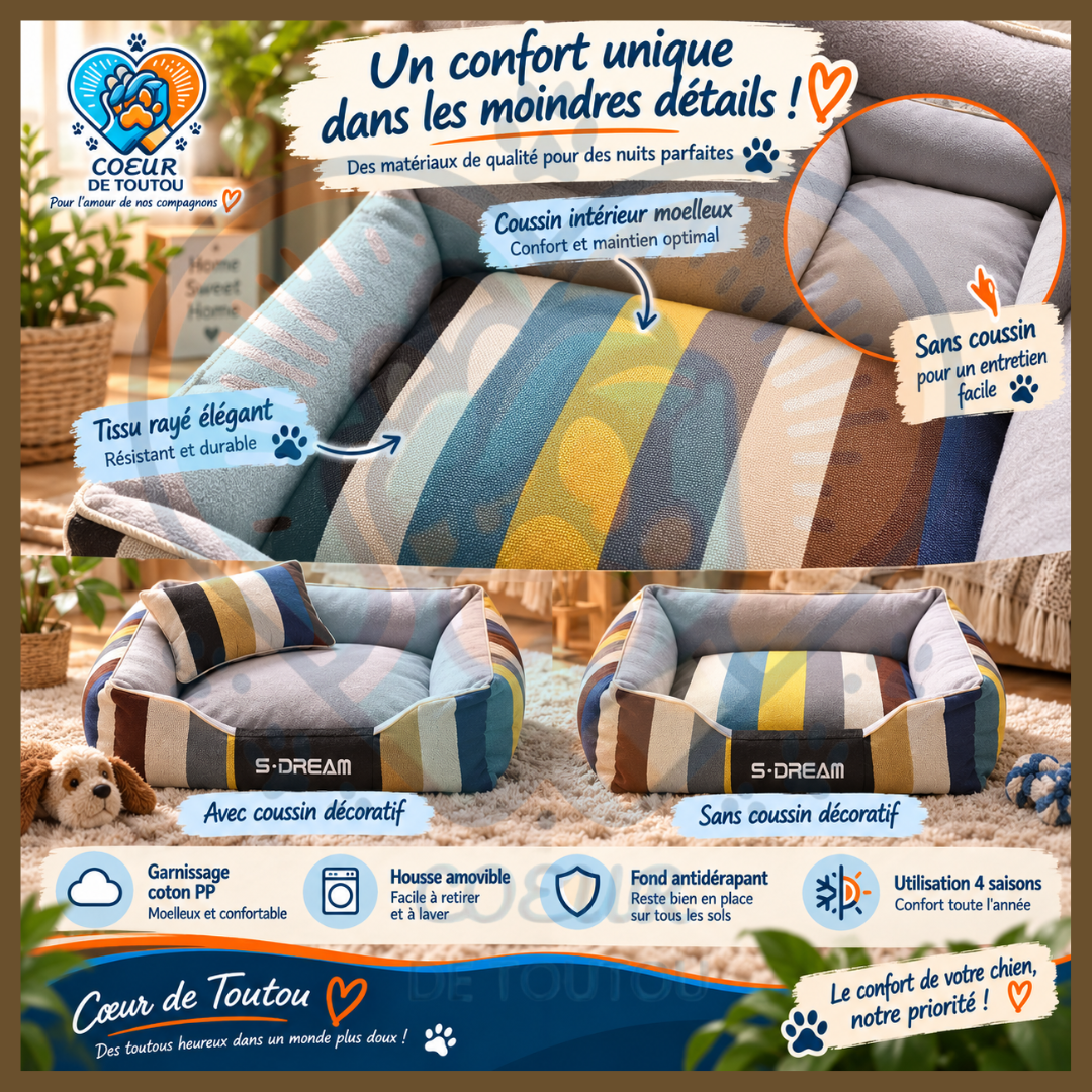 Canapé pour chien chic et déhoussable | Canapé Cabotin™