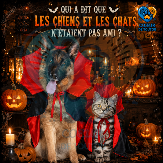 cape vampire halloween pour chien