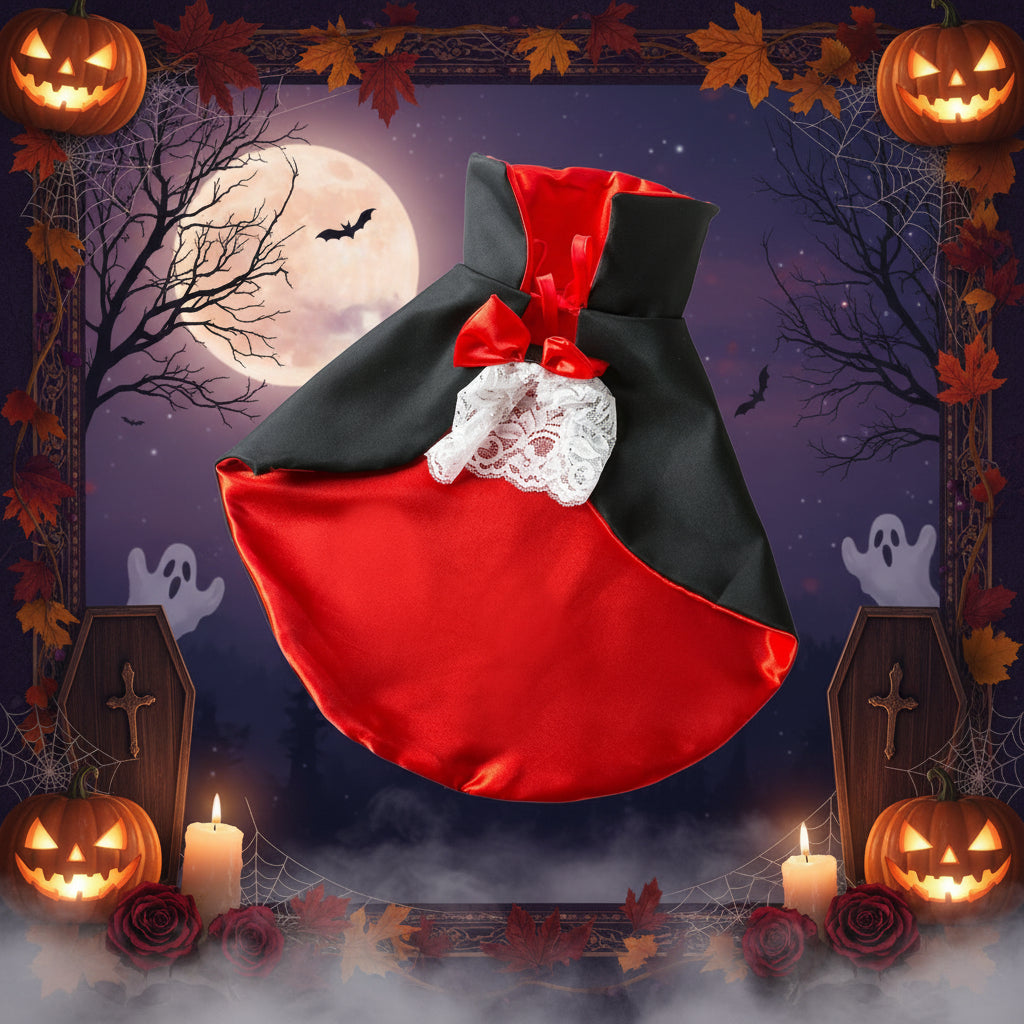 cape vampire halloween pour chien