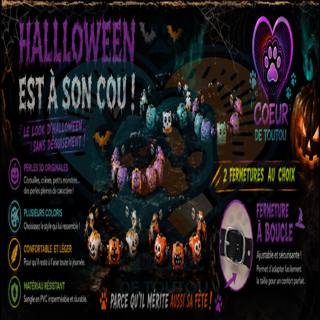 Collier Halloween pour Chien à Perles 3D | BooCollar™
