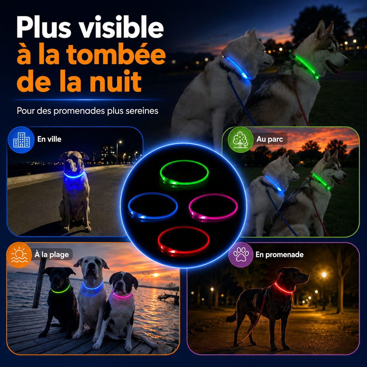 collier lumineux pour chien
