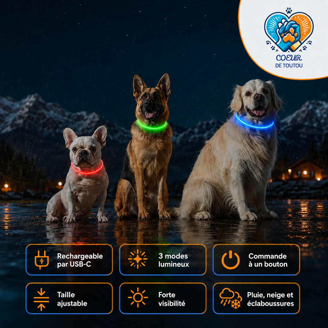 collier lumineux pour chien