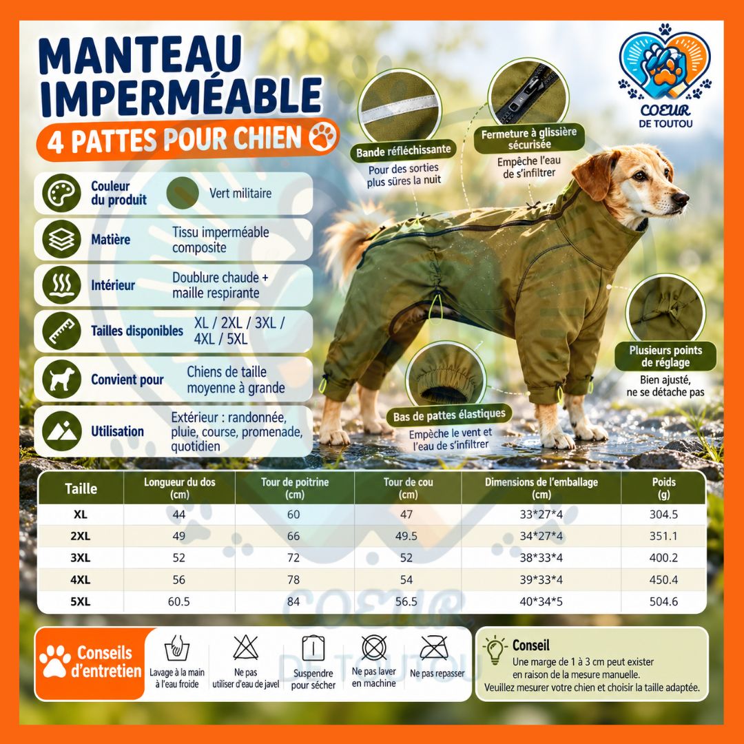 Combinaison imperméable chien 4 pattes | MUDGUARD™