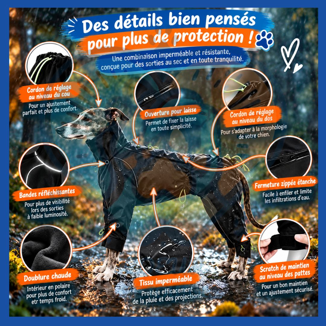 Combinaison imperméable chien 4 pattes | MUDGUARD™