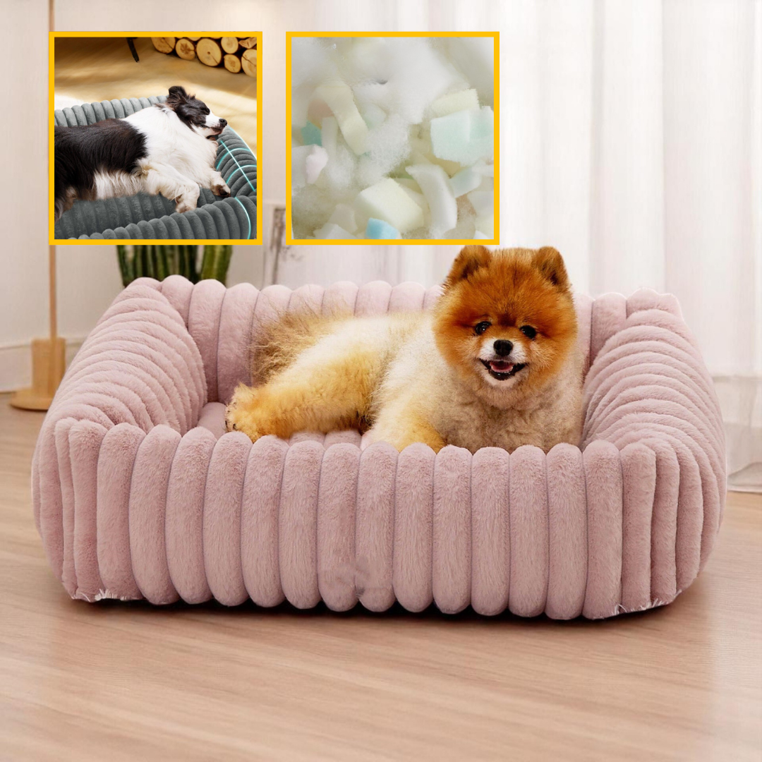 Coussin orthopédique pour chien déhoussable, au design ergonomique, idéal pour le repos et le soulagement articulaire.