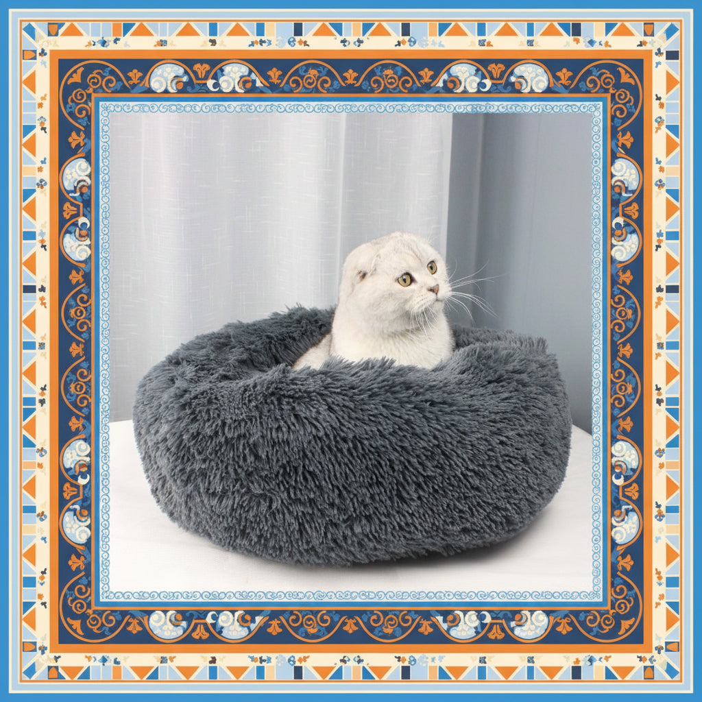 coussin rond donut pour chien et chat