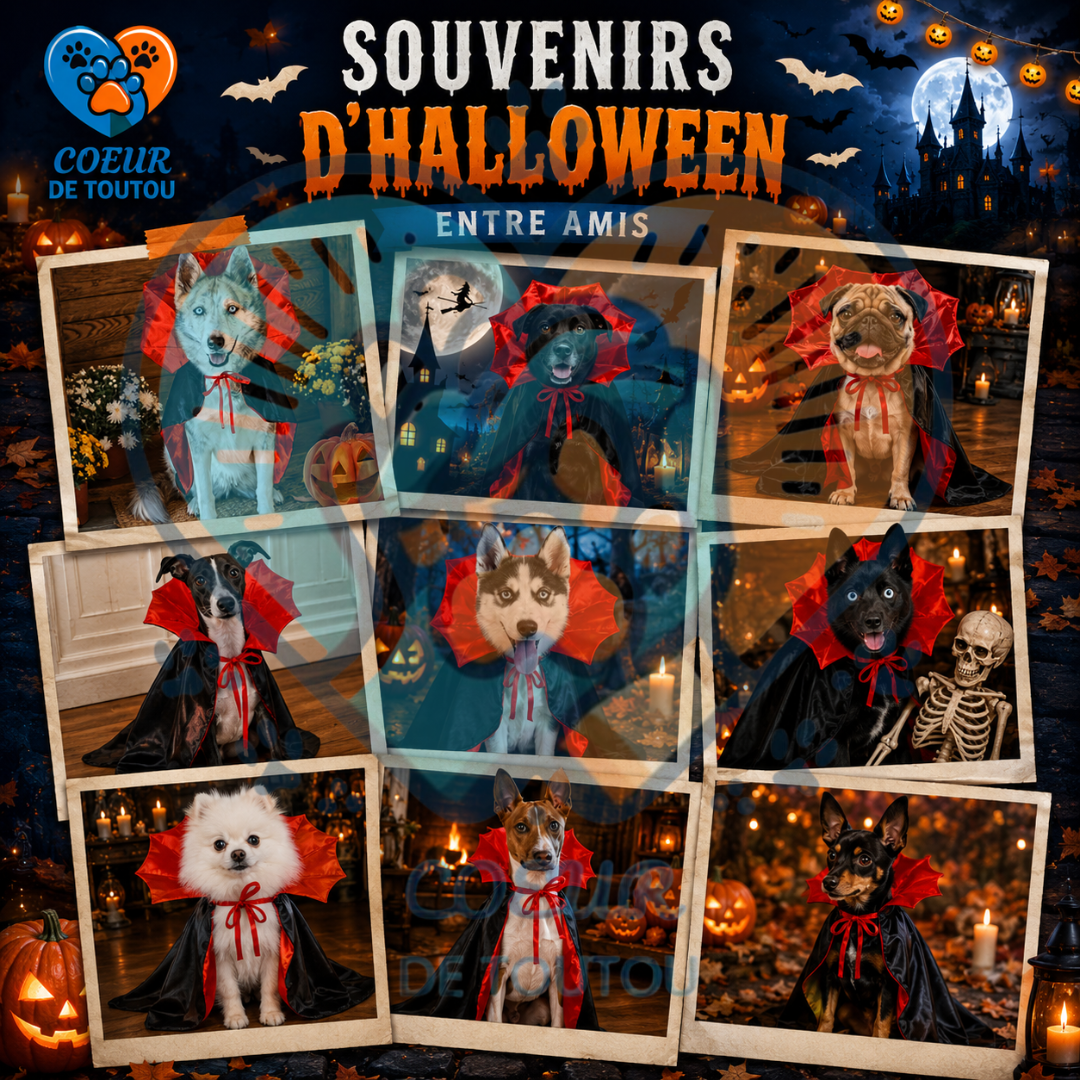 cape vampire halloween pour chien