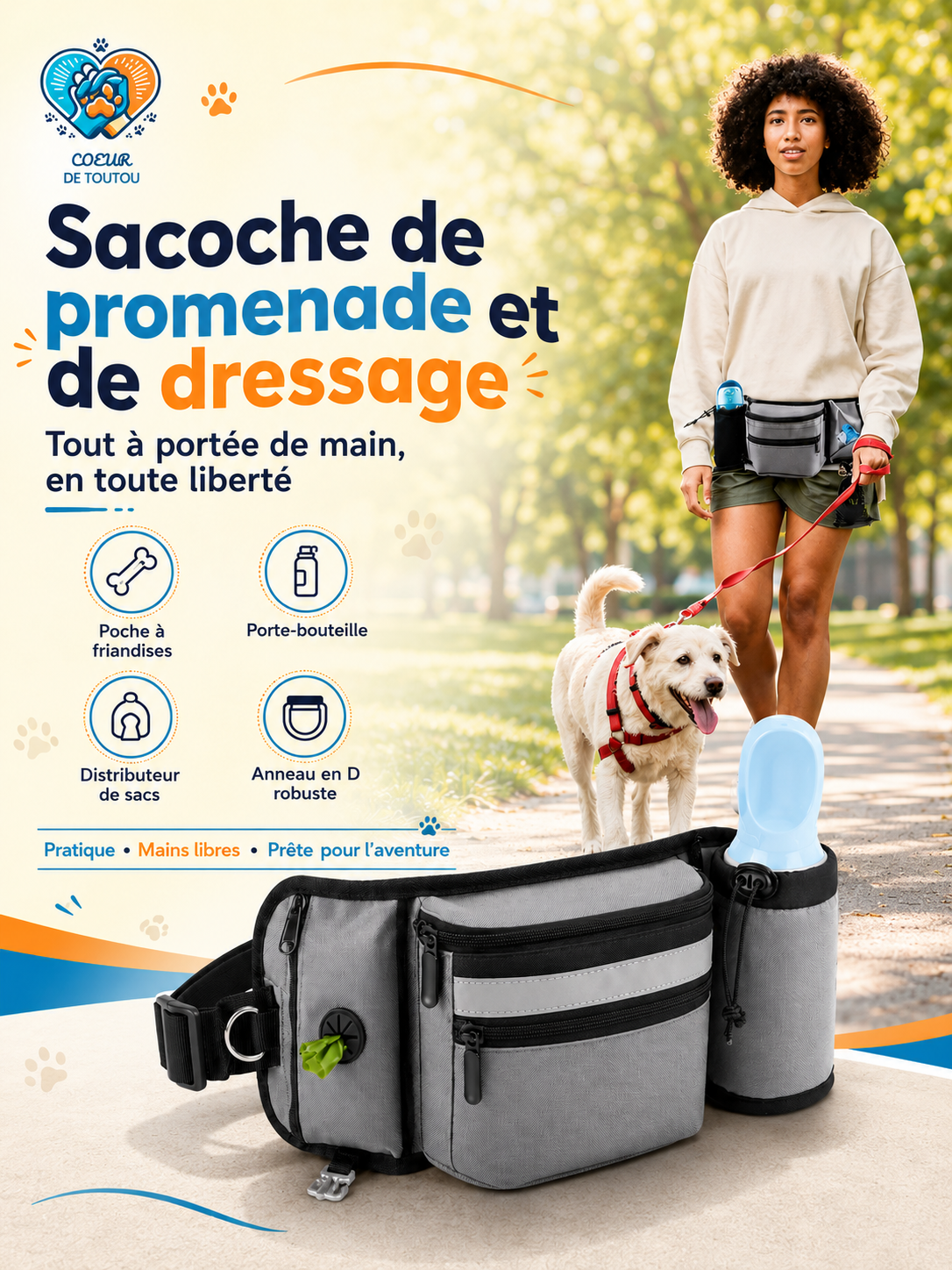 sacoche promenade chien