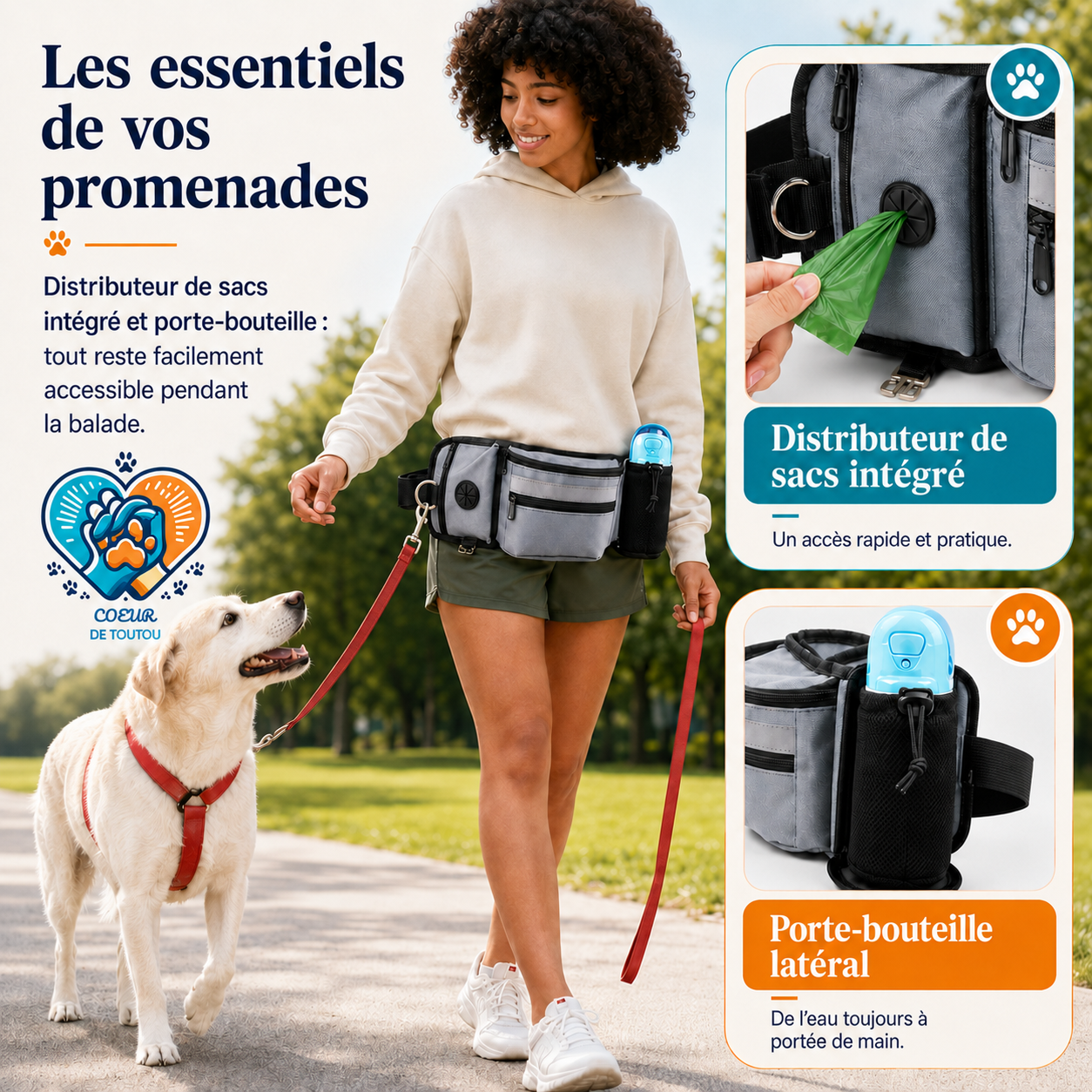 sacoche promenade chien