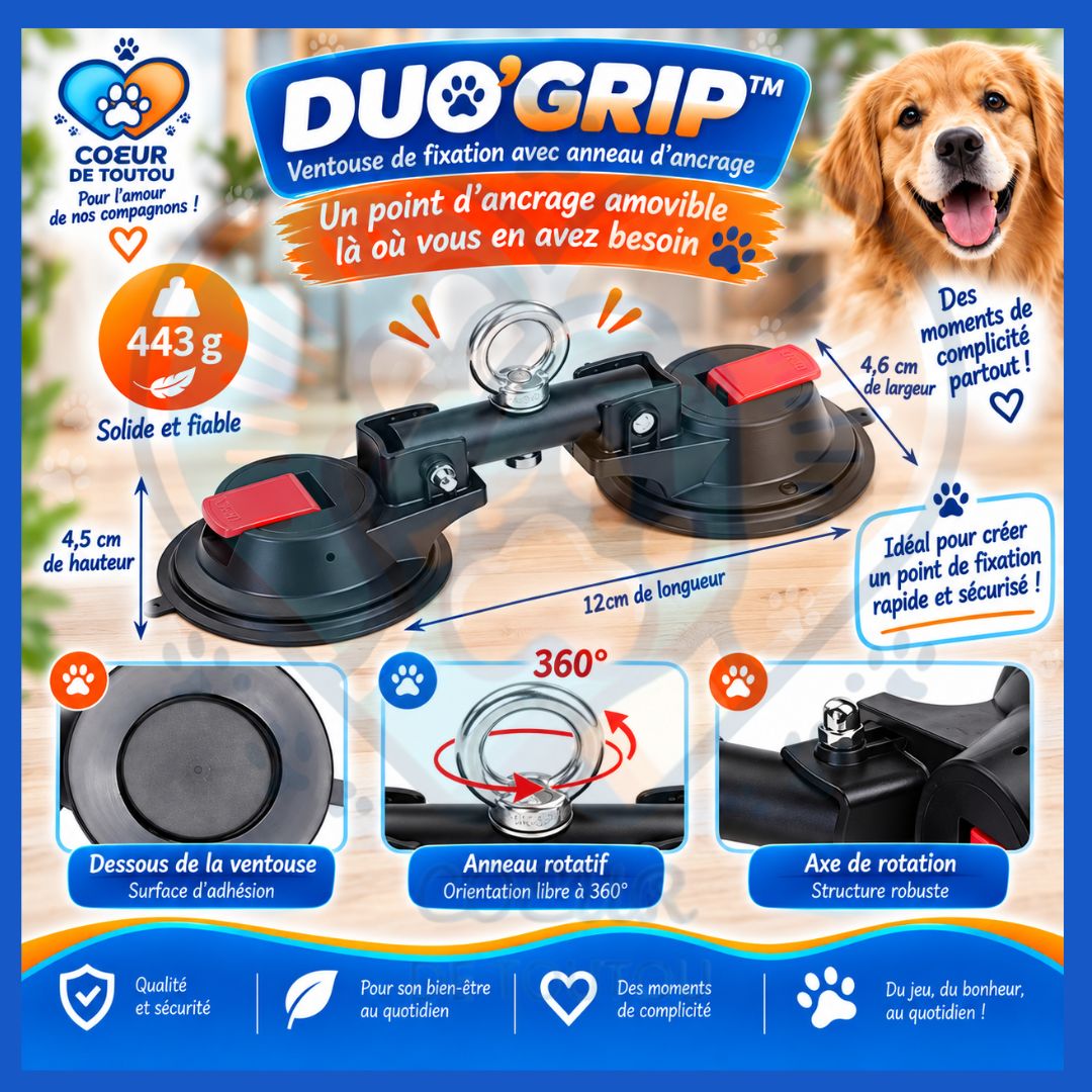Ventouse de fixation avec anneau d’ancrage | DUO’GRIP™