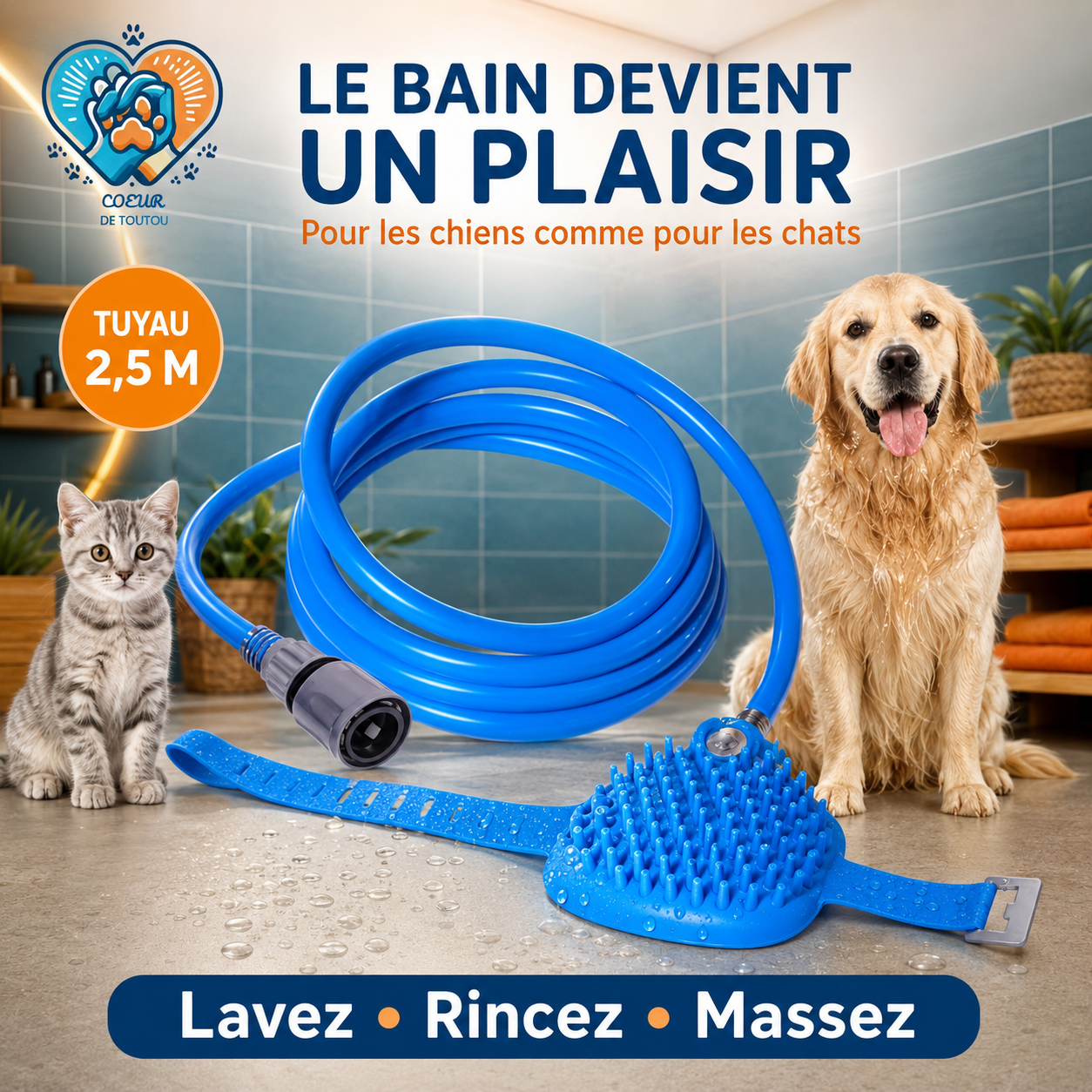 douchette chien tuyau