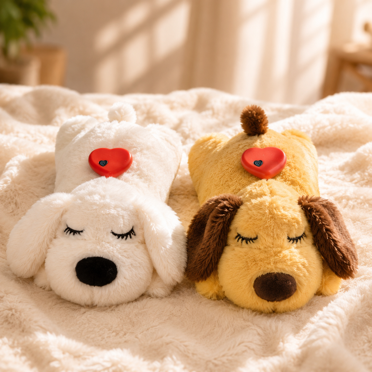 Peluche apaisante à battement de cœur pour chien et chat | Cœur’Doudou™