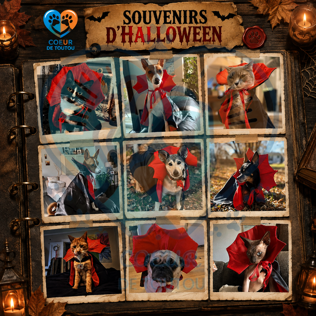 cape vampire halloween pour chien