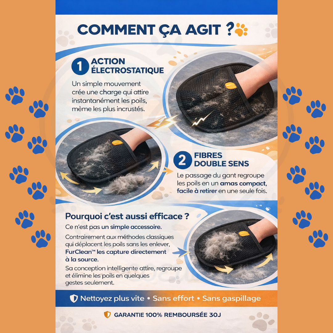 Gant anti-poils réutilisable pour chien et chat – FurClean™