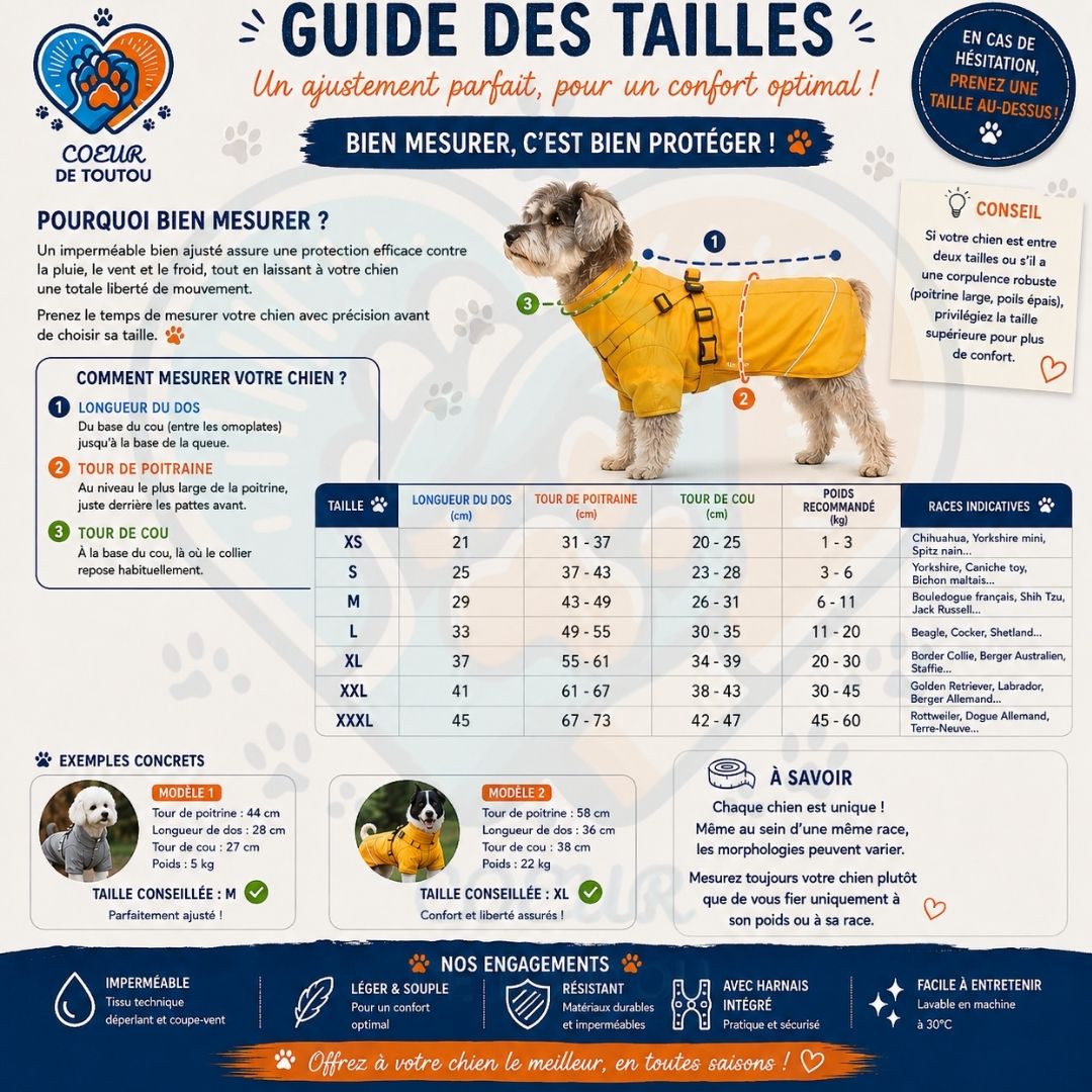 imperméable pour chien avec harnais