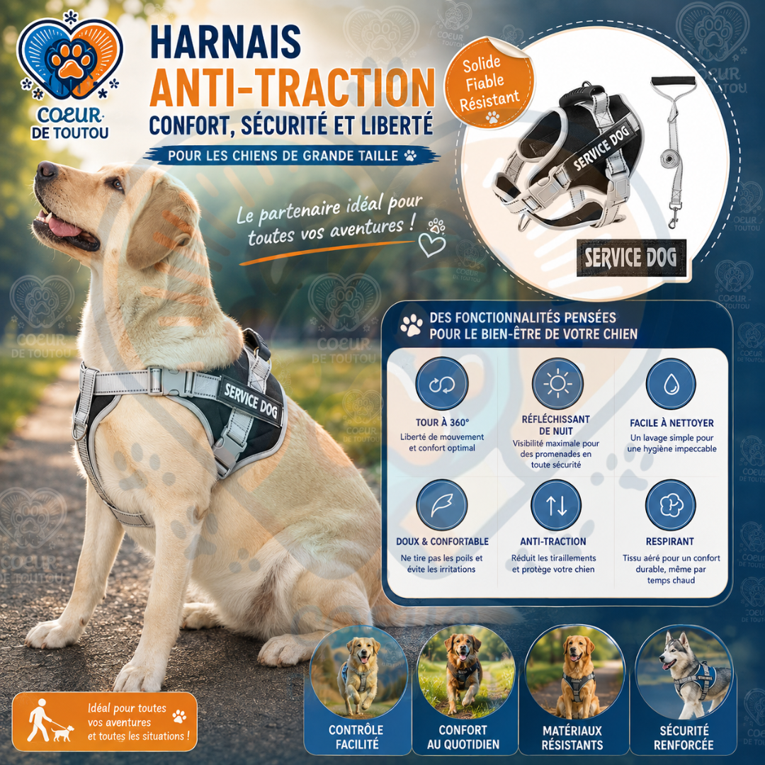 harnais anti traction pour chien pawcontrol