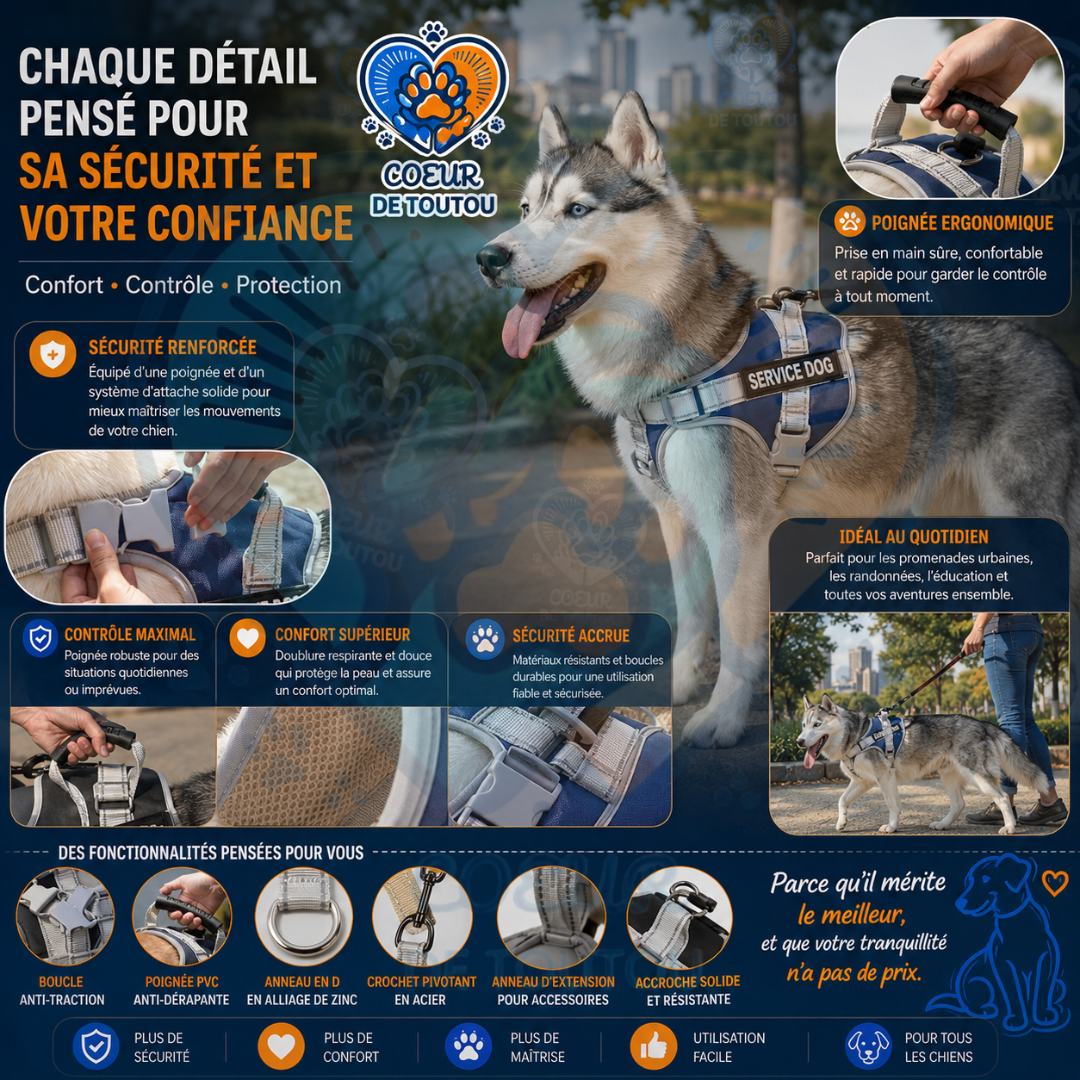 harnais anti traction pour chien pawcontrol
