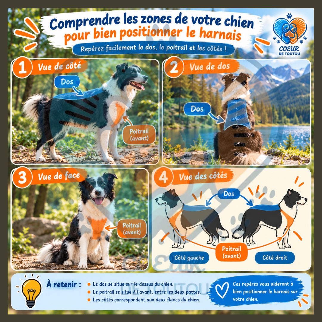 Harnais chien avec laisse rétractable intégrée | FREELINK™