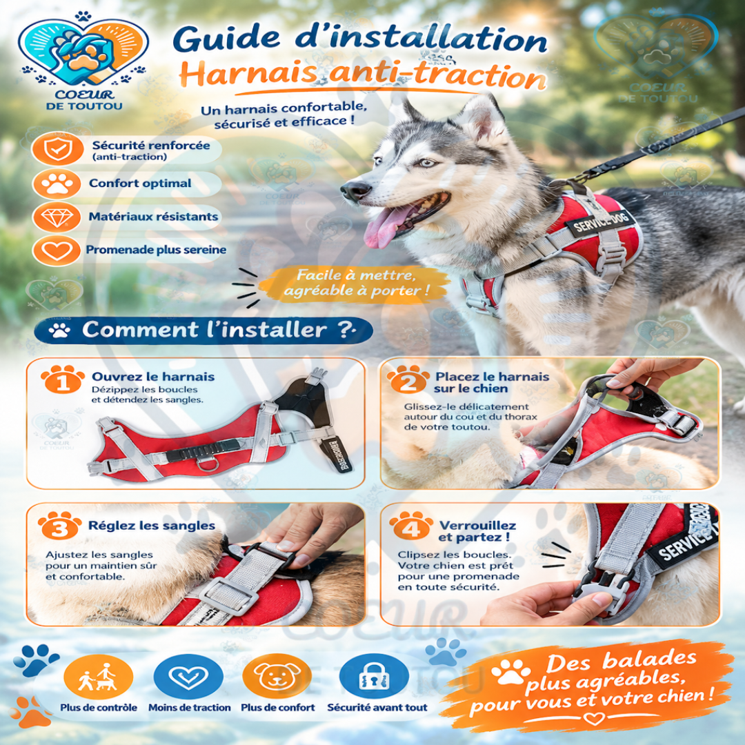harnais anti traction pour chien pawcontrol