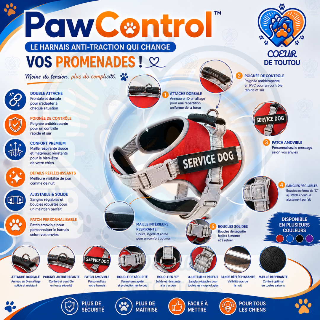 harnais anti traction pour chien pawcontrol