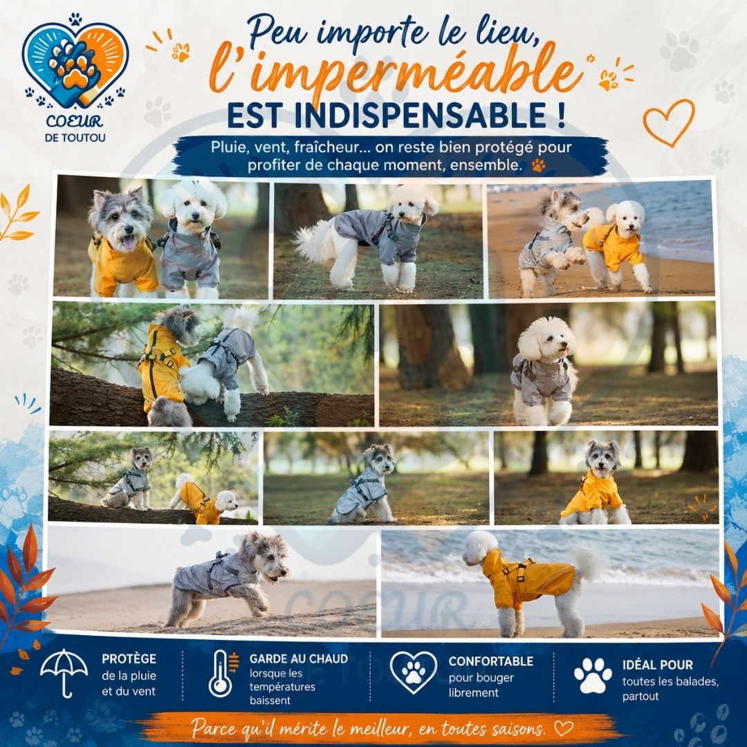 imperméable pour chien avec harnais