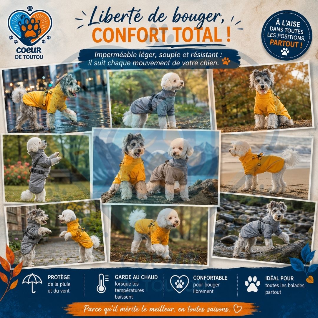 imperméable pour chien avec harnais