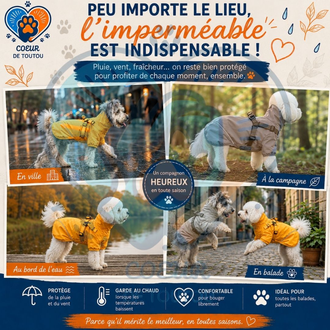 imperméable pour chien avec harnais