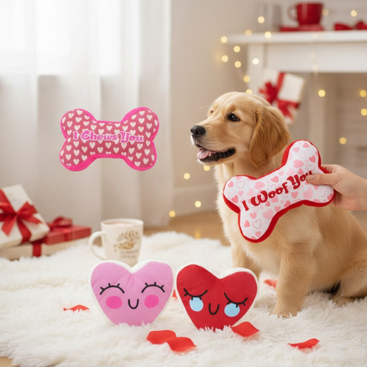 Jouet Saint-Valentin pour chien – Peluche cœur et os LovePaws™
