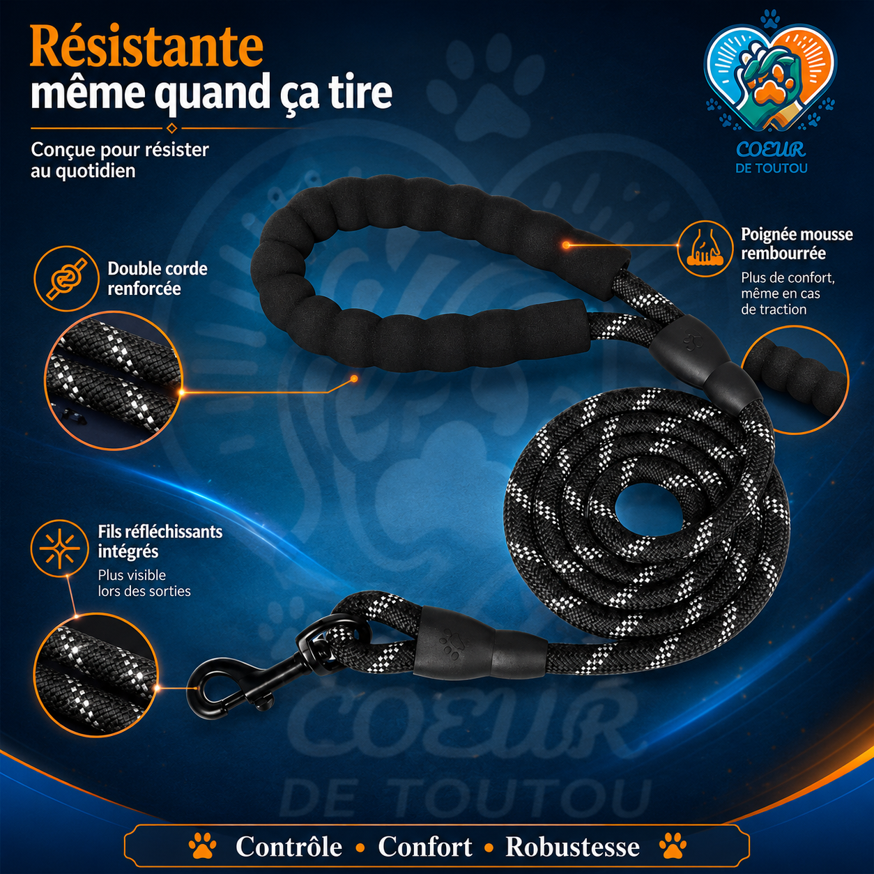 laisse reflechissante pour chien
