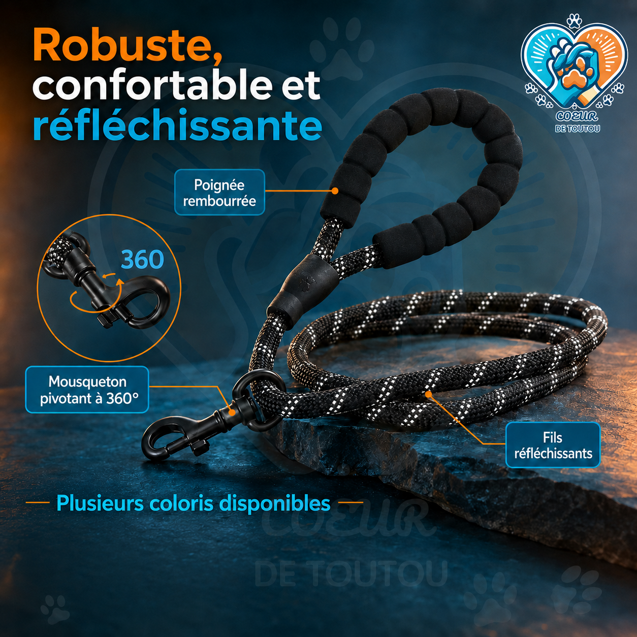 laisse reflechissante pour chien
